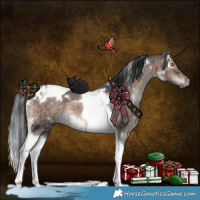 Horse Color:White Spotted Brown Ice Dun Tobiano Brindle 