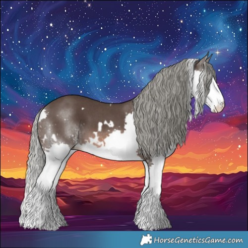 Horse Color:White Spotted Liver Chestnut Mushroom Splash 