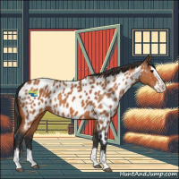 Horse Color:Bay Roan Splash Appaloosa 