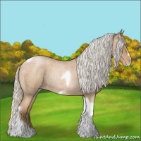 Horse Color:Silver Blue Roan Pearl Tobiano Frame 