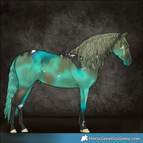 Horse Color:Platinum White Spotted Liver Red Dun 