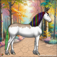 Horse Color:Painted Bay Roan Dun Splash Frame 