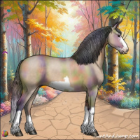 Horse Color:Nacre Bay Dun Splash Frame 