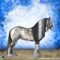 Horse Color:White Spotted Blue Onyx Ice Sabino 