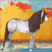 Horse Color:White Spotted Chocolate Bay Chinchilla Tobiano Rabicano