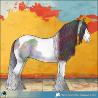 Horse Color:Nacre Chocolate Brown Chinchilla Sabino Splash Tobiano 