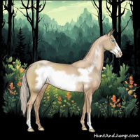 Horse Color:Chocolate Palomino Pearl Sabino Frame