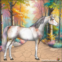 Horse Color:Nacre White Spotted Silver Bay Sabino Splash 