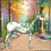 Horse Color:Painted Watercolor Bay Sabino Tobiano Frame 