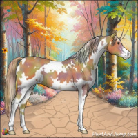 Horse Color:Nacre White Spotted Chestnut Sabino 