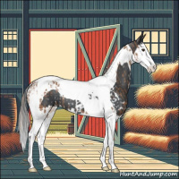 Horse Color:White Spotted Chestnut Splash Tobiano  and Blue Roan Splash Tobiano 