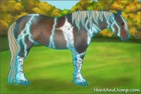Horse Color:Thunderstruck Liver Chestnut Tobiano Rabicano 