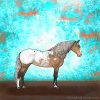 Horse Color:Silver Buckskin Dun Sabino Snowcap