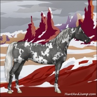 Horse Color:White Spotted Liver Red Roan Mushroom