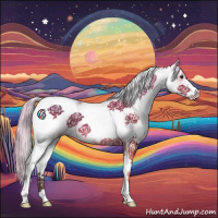 Horse Color:White Spotted Silver Bay Tobiano 