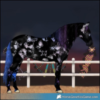 Horse Color:Void Watercolor White Spotted Bay Dun Tobiano 