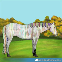 Horse Color:Void Painted Silver Buckskin Ice Tobiano 