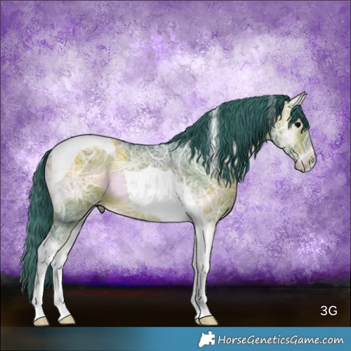 Horse Color:Watercolor Brown Ice Onyx Tobiano 
