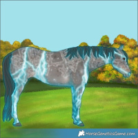 Horse Color:Void Thunderstruck Liver Chestnut Ice Tobiano 
