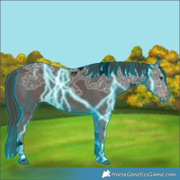 Horse Color:Void Thunderstruck Liver Chestnut Ice Tobiano 