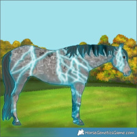 Horse Color:Void Thunderstruck Liver Chestnut Ice Tobiano 
