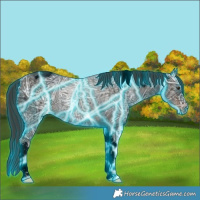 Horse Color:Void Thunderstruck Liver Chestnut Ice Tobiano 