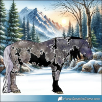 Horse Color:Watercolor White Spotted Silver Bay Ice Onyx 