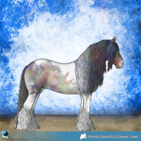 Horse Color:Nacre Blue Onyx Tobiano