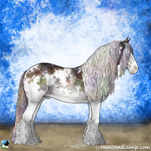 Horse Color:Nacre White Spotted Chocolate Brown Ice Onyx 