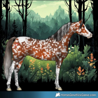 Horse Color:Bay Splash Tobiano Snowflake Varnish 