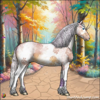 Horse Color:Watercolor White Spotted Silver Bay Splash 