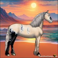 Horse Color:White Spotted Silver Amber Champagne Dun 