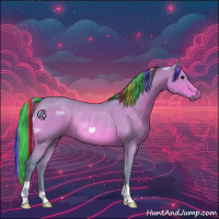 Horse Color:Painted Watercolor Bay Roan Rabicano 