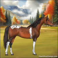 Horse Color:Bay Tobiano Rabicano