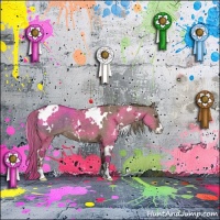 Horse Color:White Spotted Liver Red Dun Ice Sabino Brindle