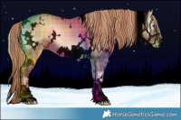 Horse Color:Void Plaid  White Spotted Liver Red Dun Onyx 