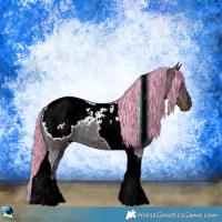 Horse Color:Watercolor Midnight Bay Ice Tobiano Snowcap 