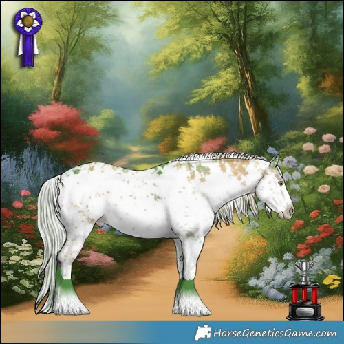 Horse Color:Watercolor White Spotted Silver Black Chinchilla Sabino 