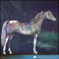 Horse Color:Nacre Silver Black Chinchilla Tobiano 