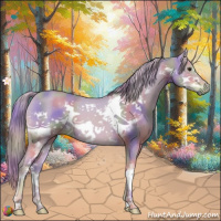 Horse Color:Nacre Watercolor Chestnut Sabino Frame 