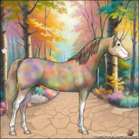 Horse Color:Nacre Watercolor Chestnut Sabino