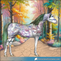 Horse Color:Nacre Watercolor Bay Dun Sabino Splash 