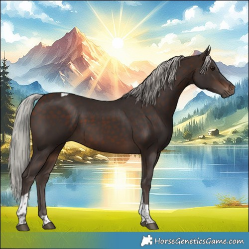 Horse Color:Silver Brown Tobiano Rabicano 