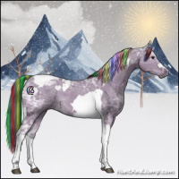 Horse Color:Painted Watercolor Bay Ice Tobiano Rabicano