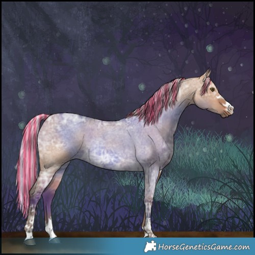 Horse Color:Painted Silver Brown Ice Roan Dun 