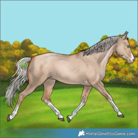 Horse Color:White Spotted Silver Bay Pearl Dun Mushroom 