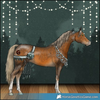 Horse Color:White Spotted Chocolate Palomino Tobiano 