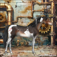 Horse Color:Brown Tobiano Rabicano