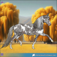 Horse Color:White Spotted Liver Chestnut Ice Mushroom 