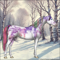 Horse Color:Painted Watercolor Black Ice Splash Tobiano 